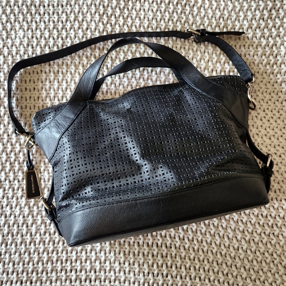 BCBG Max Azria Black Leather Purse - Picture 2 of 6